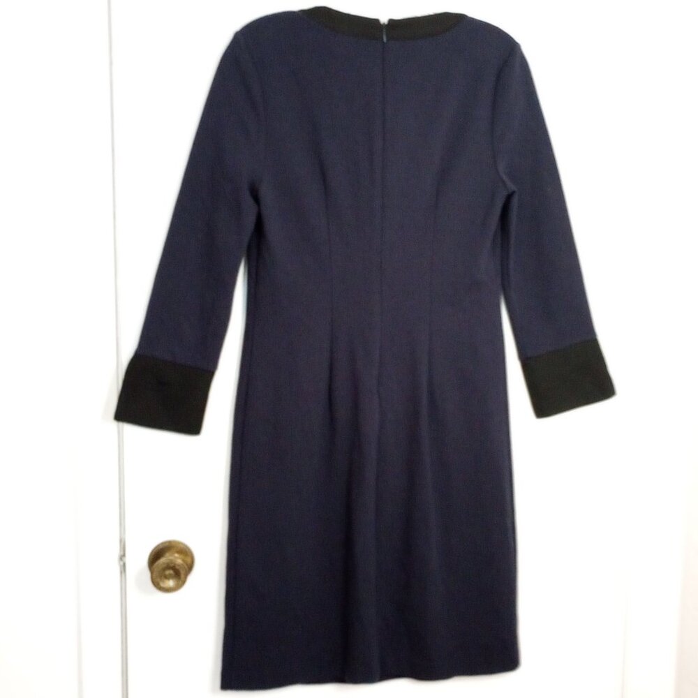 Boden Navy & Black Josie Ponte Knit Bow Neck Dress 6L - Picture 5 of 8